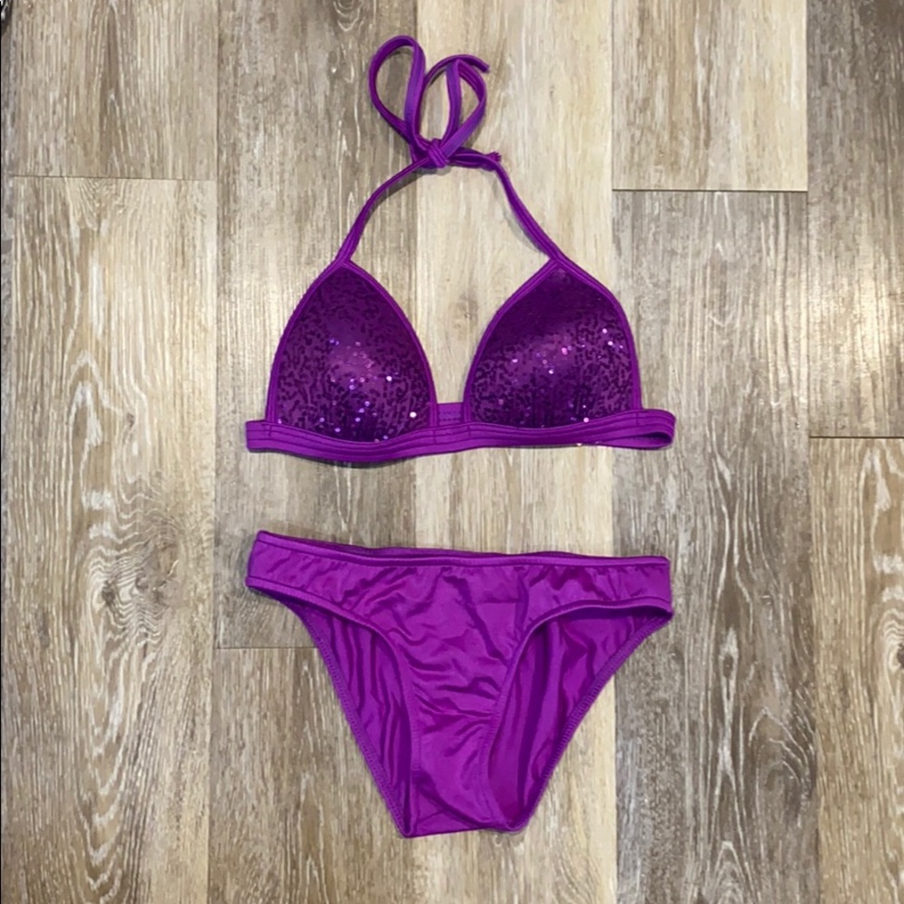 Purple Sequin Bikini